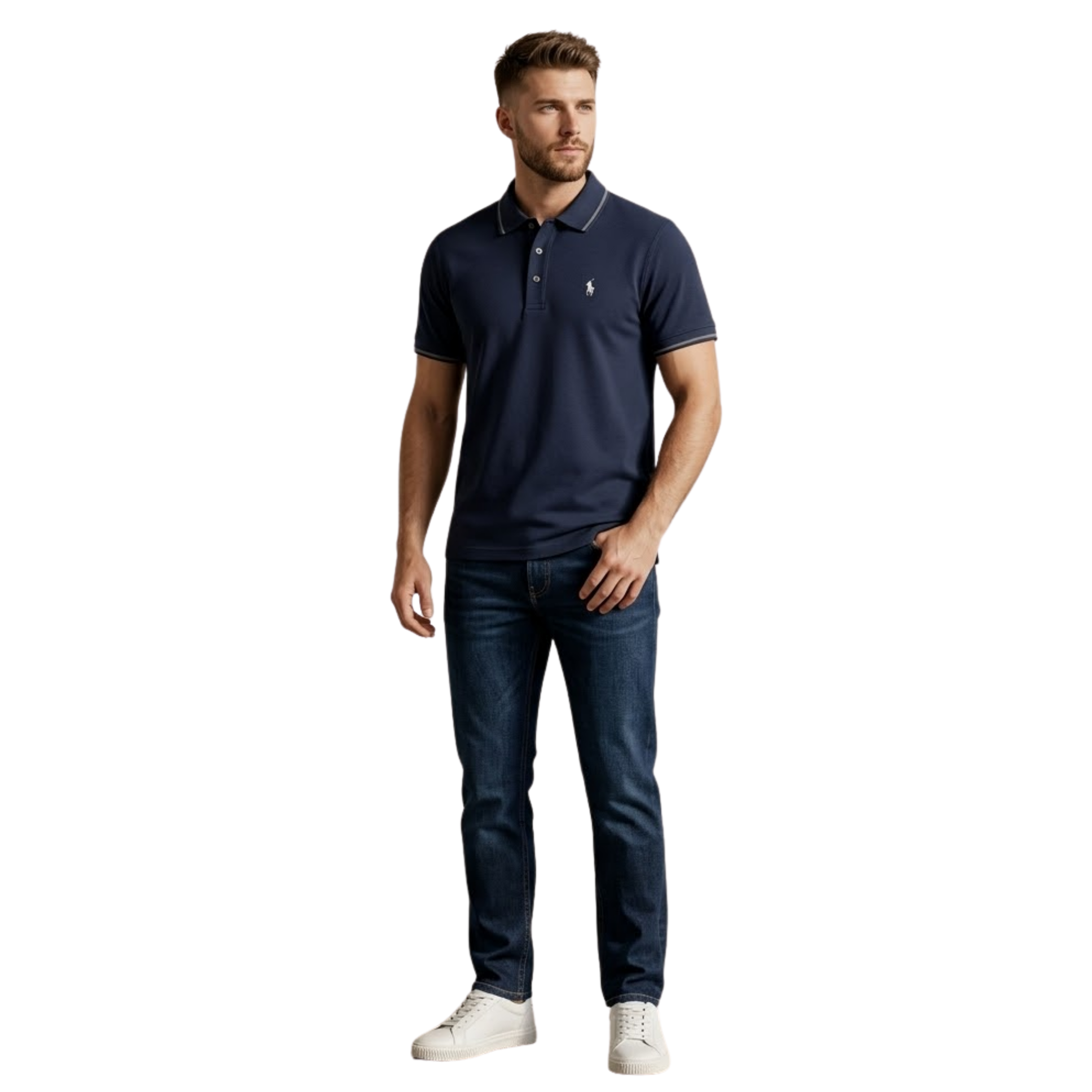 Cotton Polo - Navy Blue