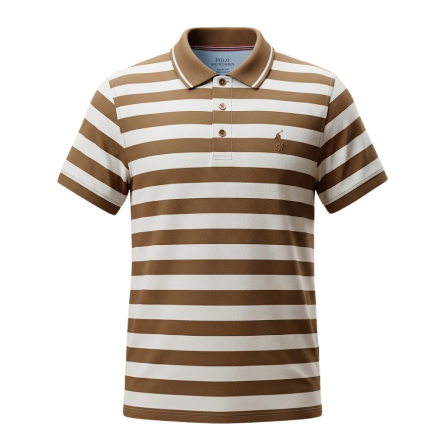 Striped Polo - Brown