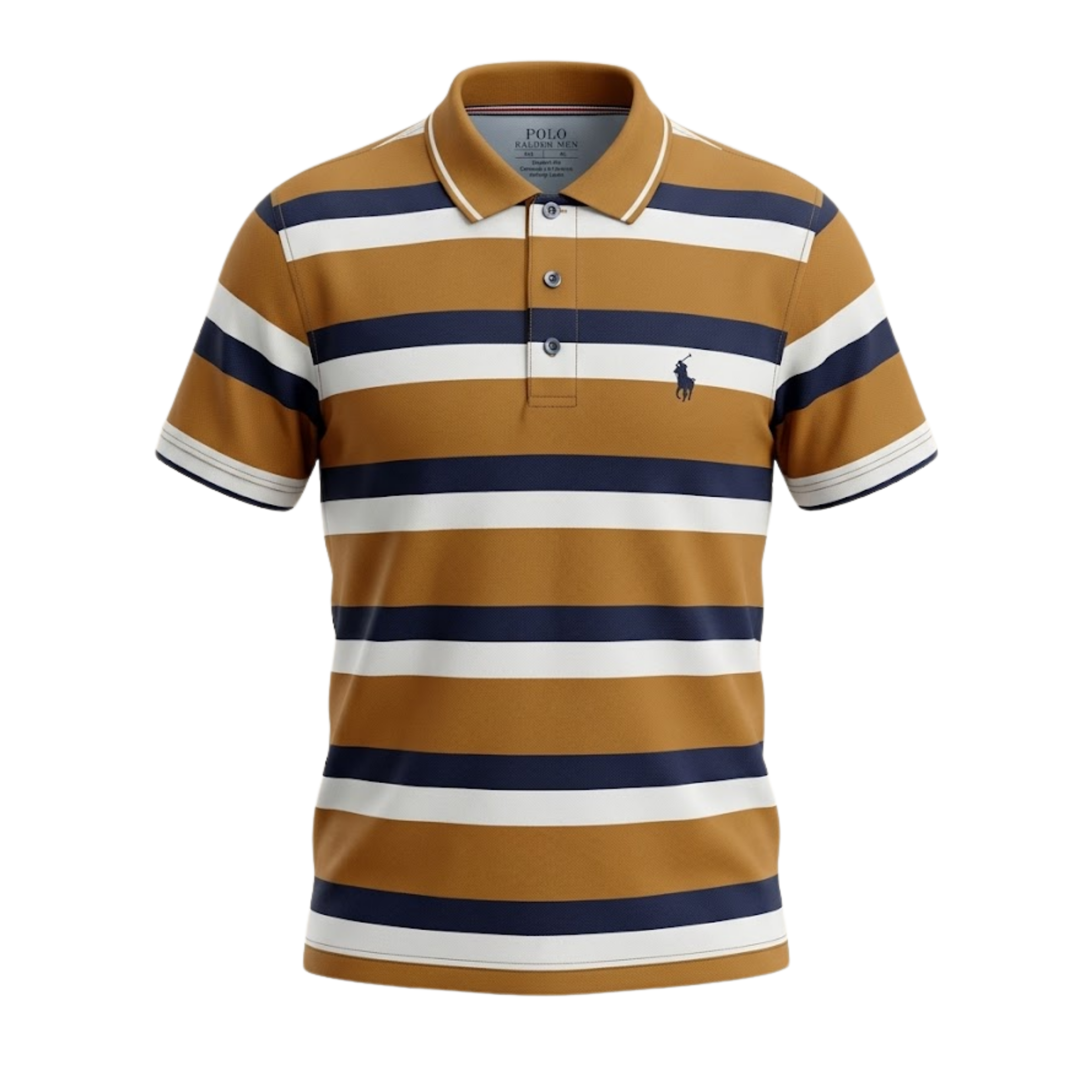 Striped Polo - Golden Brown