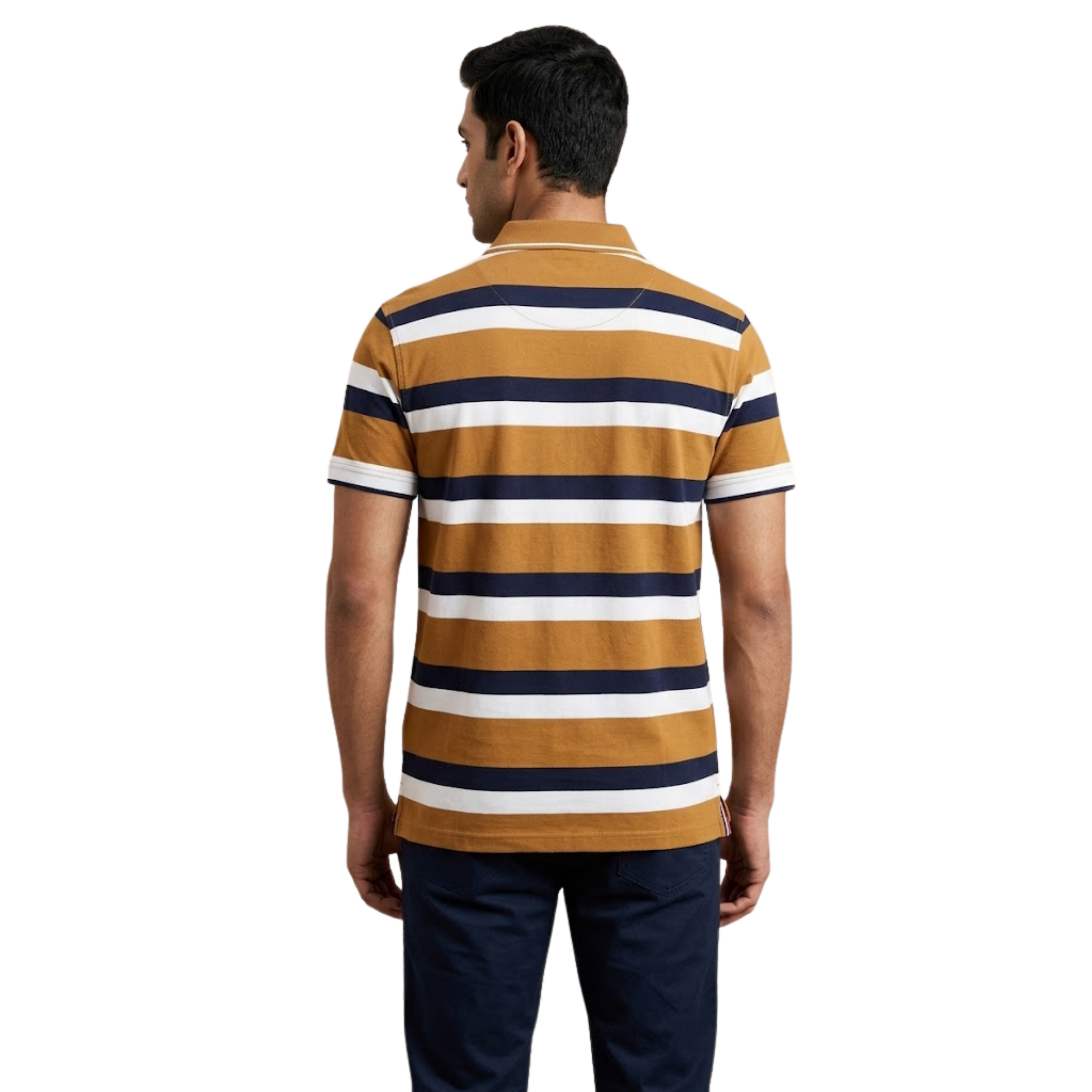 Striped Polo - Golden Brown
