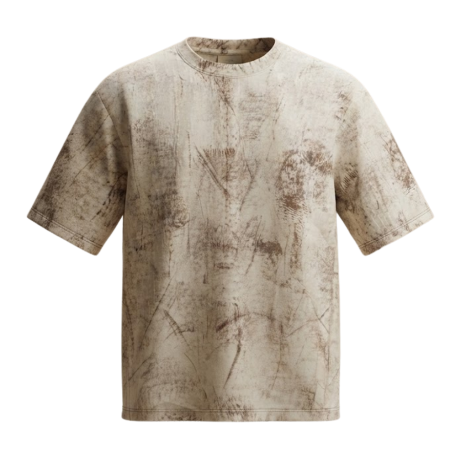 Drop Shoulder Acid Wash Beige+Brown