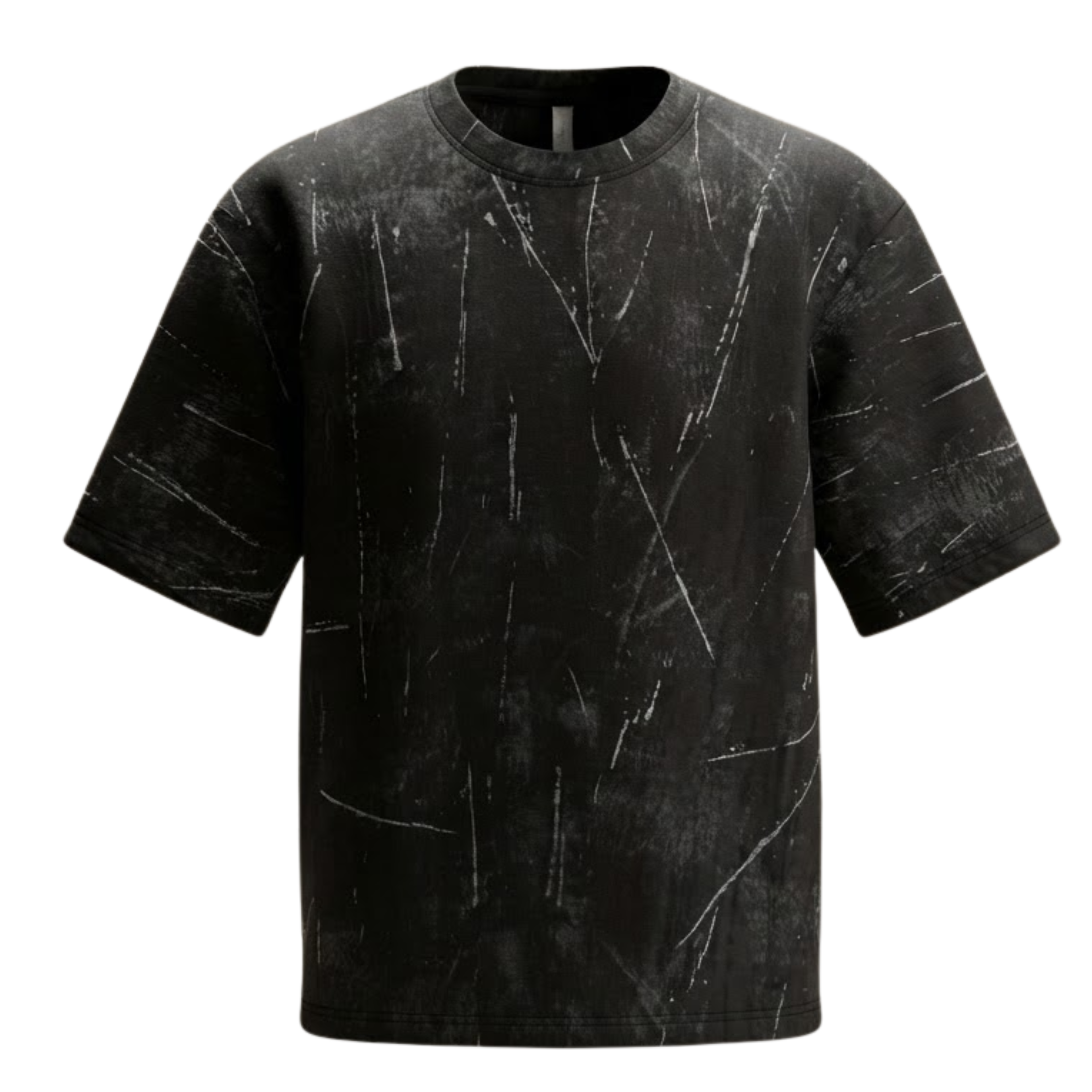 Drop Shoulder Acid Wash Black + White