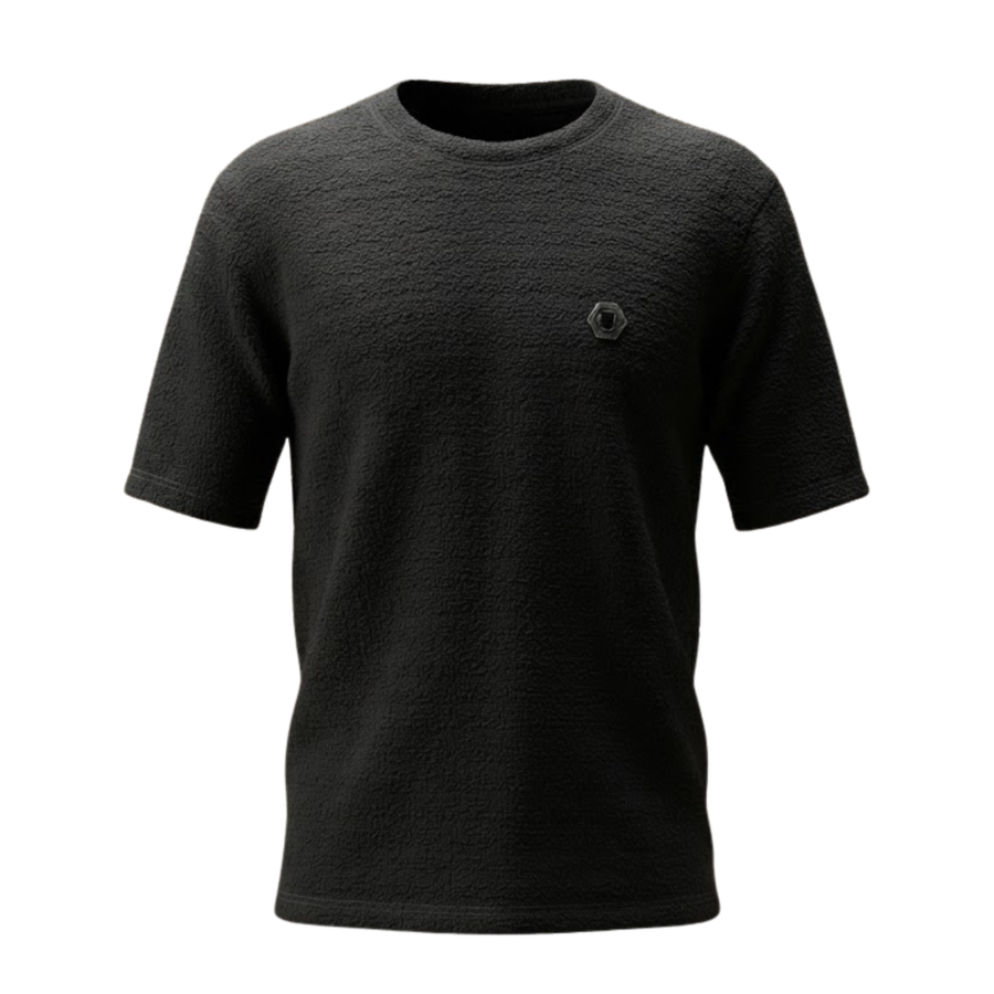 Drop Shoulder Popcorn Black